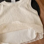 ست تاپ و شلوارک چیکوبای توری سفید - Image 4