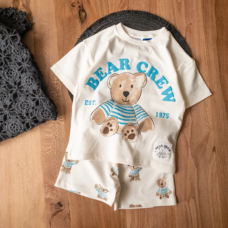 ست تیشرت و شلوارک زارا طرح BearCrew