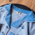 ست راحتی جلو دکمه‌ای طرح ماشین آبی - Image 2