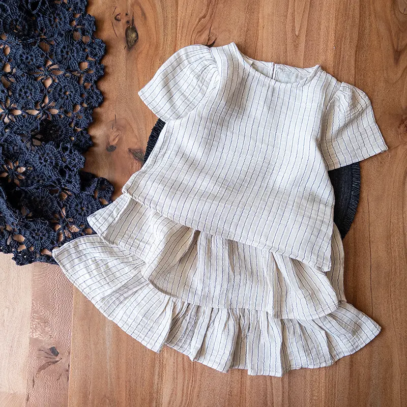 کراپ دامن بچه‌گانه چیکوبای با طرح راه‌راه کرم