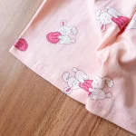 ست راحتی تیشرت و شلوارک طرح خرگوش سرخابی - Image 3