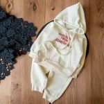 ست هودی و شلوار شیری دخترانه