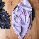 ست هودی و شلوار بنفش دخترانه