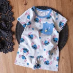 ست کامل تیشرت و شلوارک بچه‌گانه اسنیچ رنگ طوسی