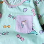 ست راحتی تیشرت و شلوارک طرح اسب تک‌شاخ کیوت - Image 2