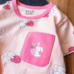 لباس راحتی سرخابی طرح خرگوش