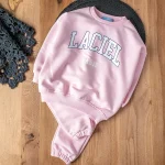 ست کامل بلوز دورس و شلوار دخترانه لاسیل با رنگ صورتی