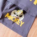 ست راحتی تیشرت و شلوارک میکی موس طرح دوربین‌دار طوسی - Image 3