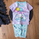 ست راحتی کودکانه با تیشرت طرح خرگوش و بادکنک