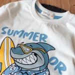 ست تیشرت و شلوارک کوسه آبی - Image 2