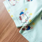 ست راحتی تیشرت و شلوارک طرح کیتی خوابیده سبز - Image 3