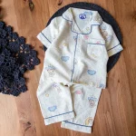 ست راحتی کودکانه جلو‌دکمه‌ای با طرح تدی‌ و بالن