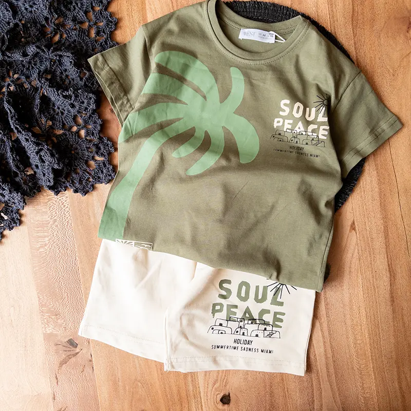 ست تیشرت و شلوارک سبز وست Soul