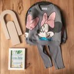 ست دورس و لگ طوسی دخترانه زارا با طرح میکی ماوس