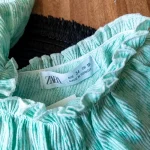 ست کراپ و دامن زارا طرح نخل سبز روشن - Image 2