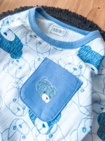 ست راحتی یقه گرد با طرح کله خرس آبی - Image 2