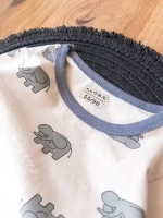 لباس نخی پسرانه با طراحی بامزه فیل و یقه گرد ساده