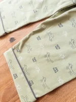 لباس پنبه‌ای بچه‌گانه جلو دکمه‌ای با طرح گربه کیوت