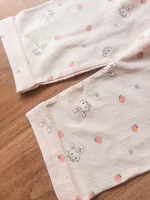 ست راحتی جلو دکمه‌ای خرگوش و سیب صورتی - Image 3