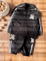 ست سوییشرت و شلوار پسرانه مشکی شمعی با طرح NY