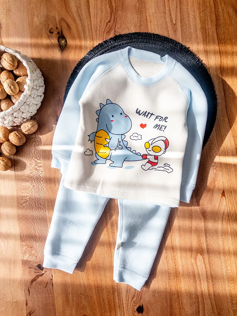 ست بلوز و شلوار پسرانه توکرک با طرح دایناسور و ربات کارتونی