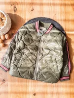 کاپشن خلبانی پسرانه سبز با پارچه شمعی ضد باد