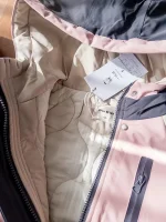 کاپشن شمعی صورتی دخترانه مناسب سرما با لوگوی نورث فیس