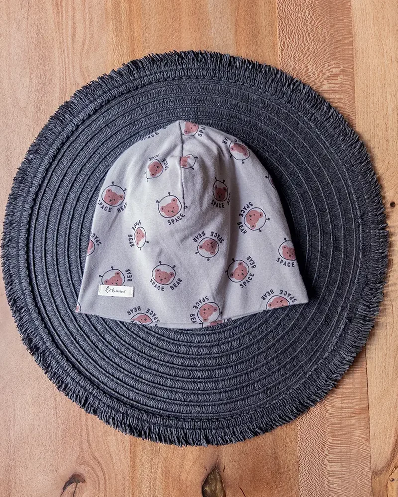 کلاه تدی نرم و لطیف برای بچه‌ها با رنگ طوسی