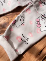 راحتی کیتی طوسی صورتی مدل یقه‌گرد